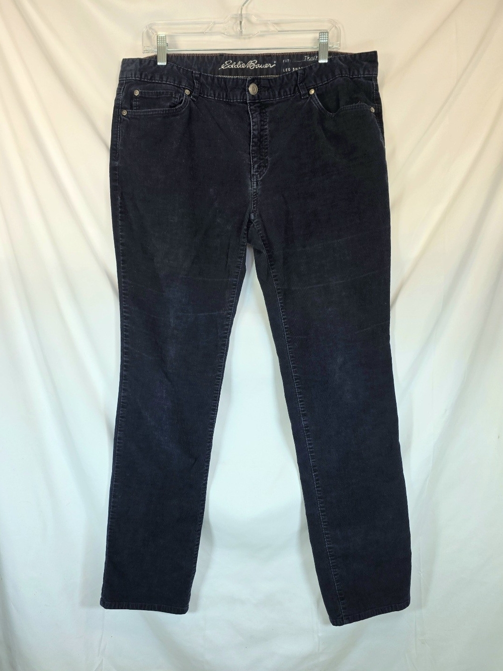 Eddie Bauer Womens Corduroy Pants 16 Navy Blue Straight Leg Fine Wale Gorpcore